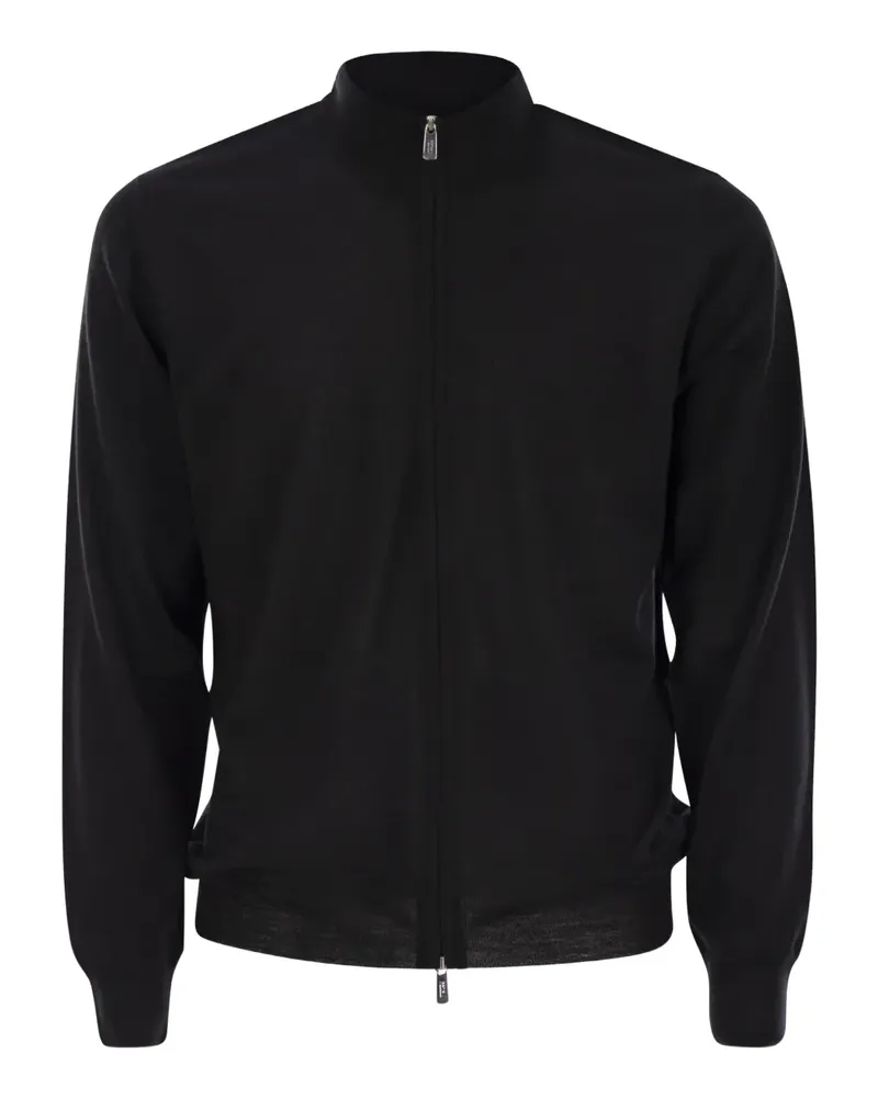 Fedeli Favonio Cardigan mit Reißverschluss - Schwarz Schwarz