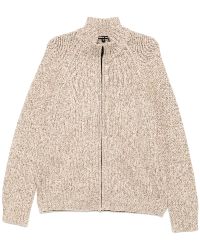 James Perse Grob gestrickter Cardigan mit Reißverschluss - Braun Braun