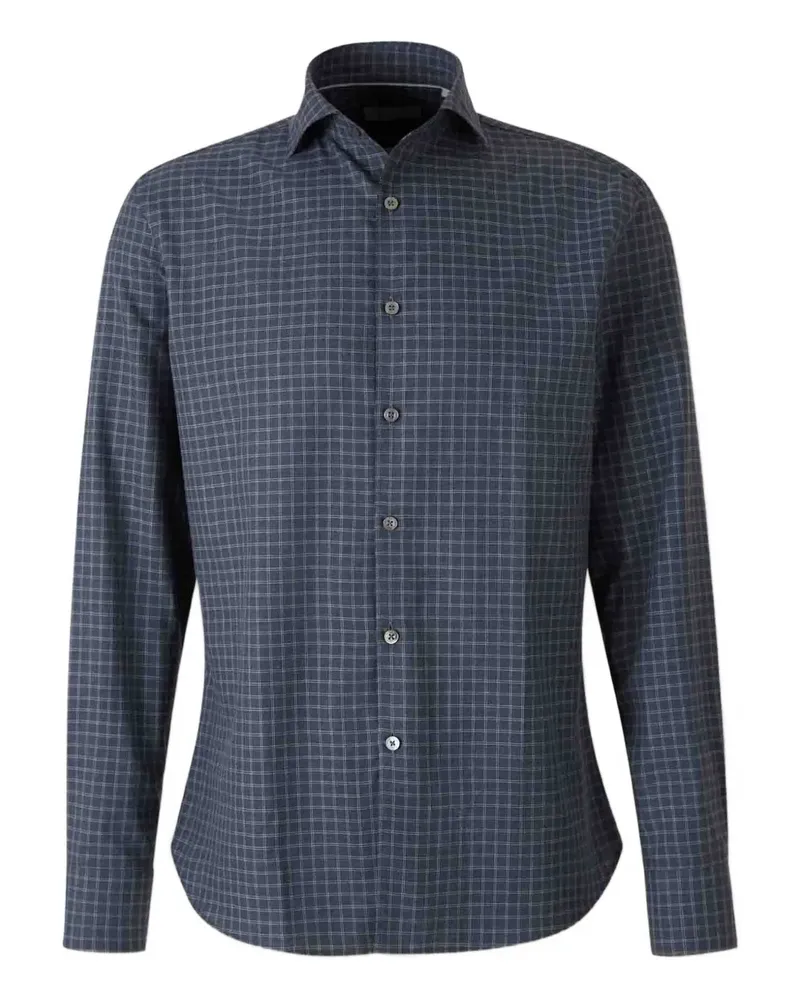 Canali Hemd mit Gittermuster - Grau Grau