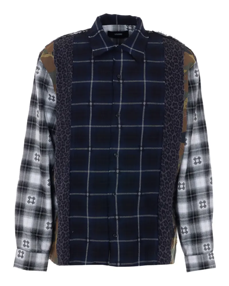Amiri patchwork shirt - Blau Blau