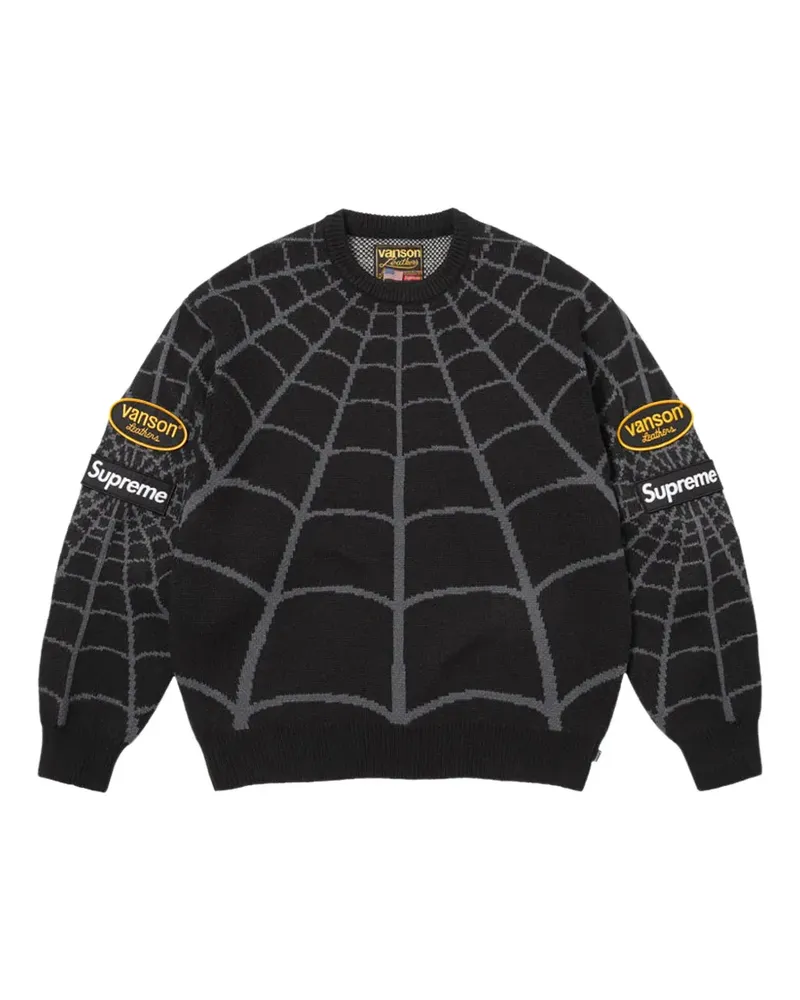 Supreme Being x Vanson Leathers x Marvel Spider-Man intarsia-knit sweater - Schwarz Schwarz