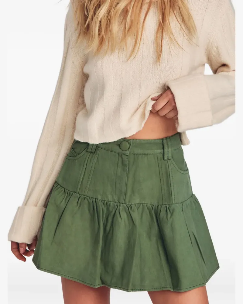 LoveShackFancy ruffled mini skirt - Grün Grün