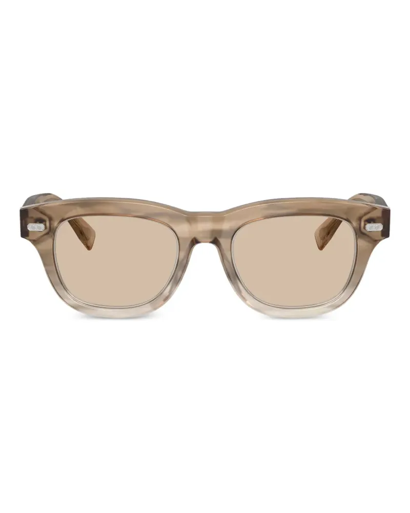 Brunello Cucinelli Sonnenbrille mit eckigem Gestell - Nude Nude