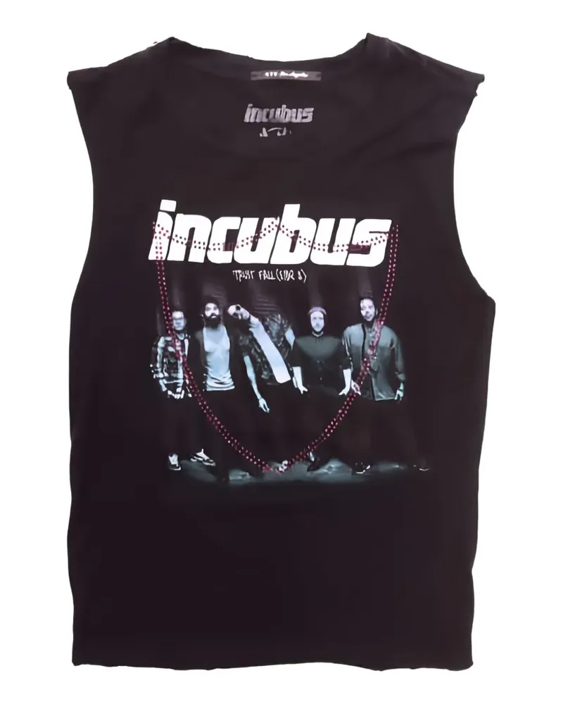 HTC Hollywood Trading Company studded graphic-print tank top - Schwarz Schwarz