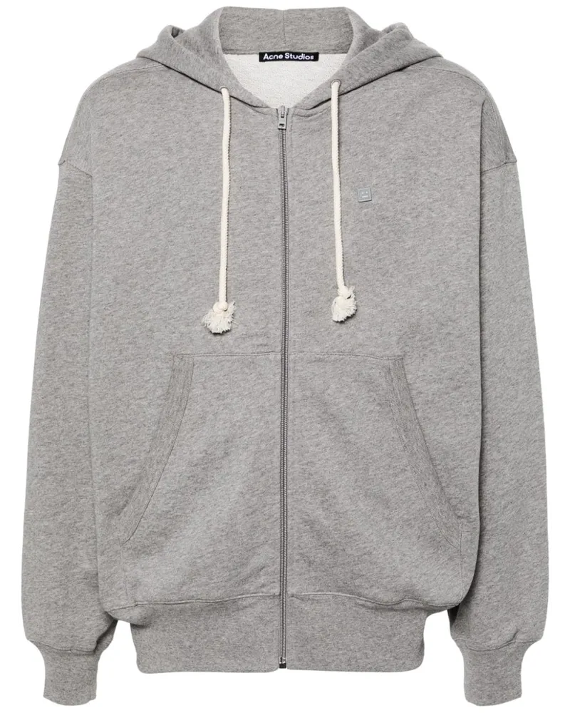 Acne Studios Face Hoodie mit Logo-Applikation Grau