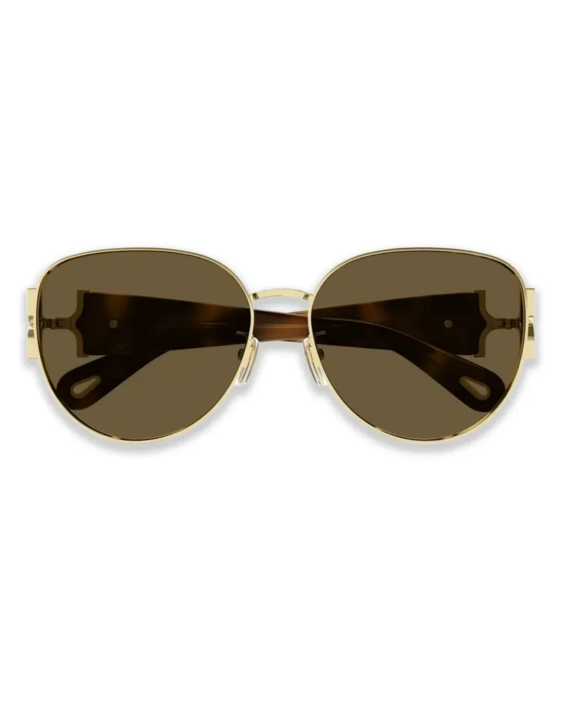 Chloé Runde Sonnenbrille - Gold Gold