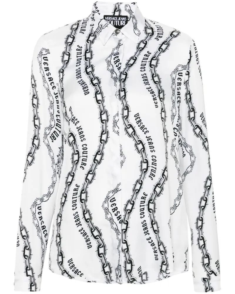 Versace Jeans Hemd mit Ketten-Print - Weiß Weiß