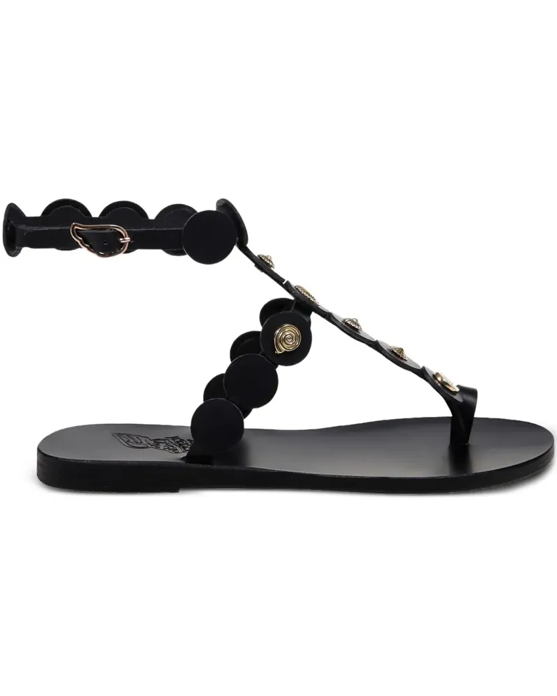Ancient Greek Sandals Verzierte Sandalen - Schwarz Schwarz