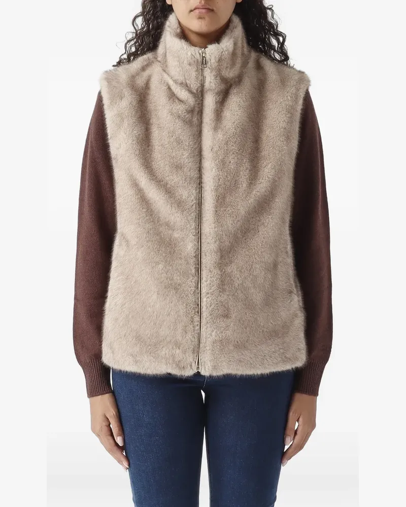 MC2 Saint Barth Antea faux-fur gilet - Nude Nude