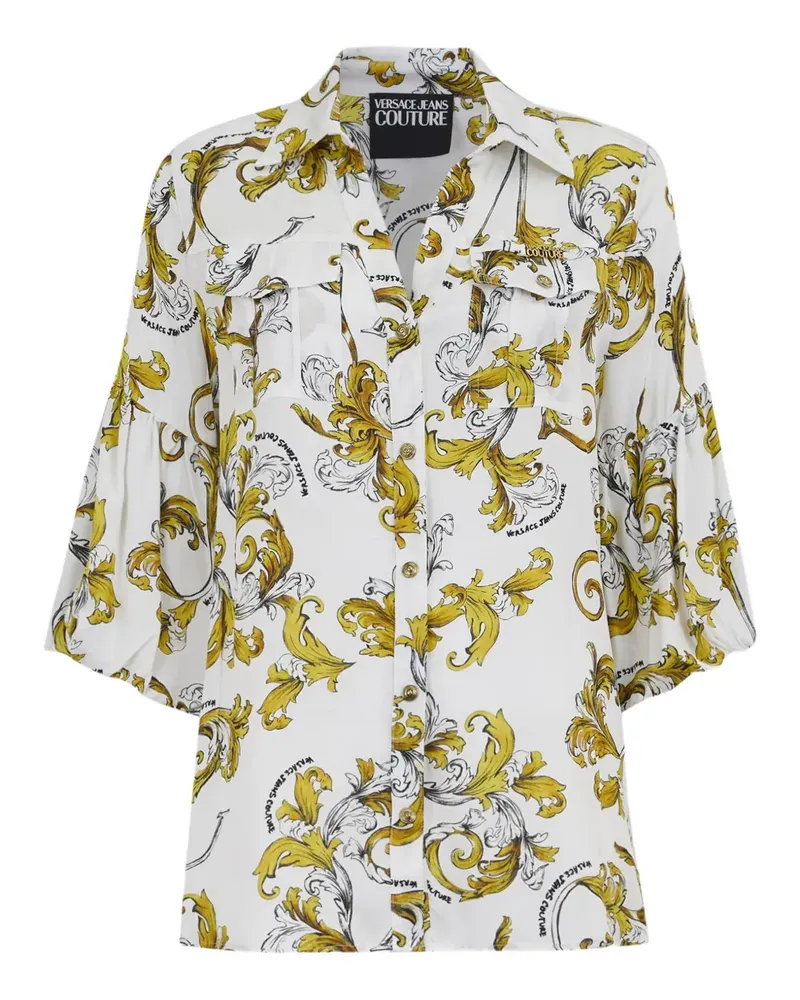 Versace Jeans Hemd mit Blumen-Print - Weiß Weiß