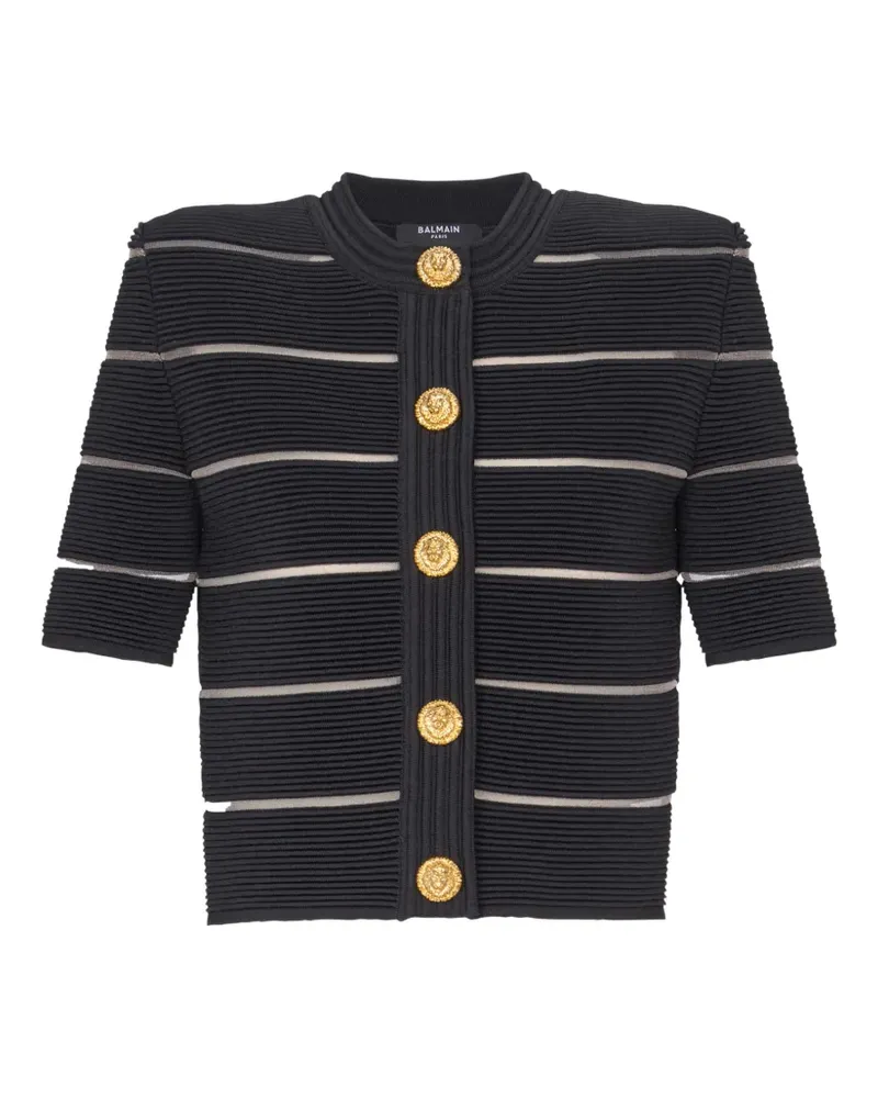 Balmain Kurzärmeliger Cardigan - Schwarz Schwarz