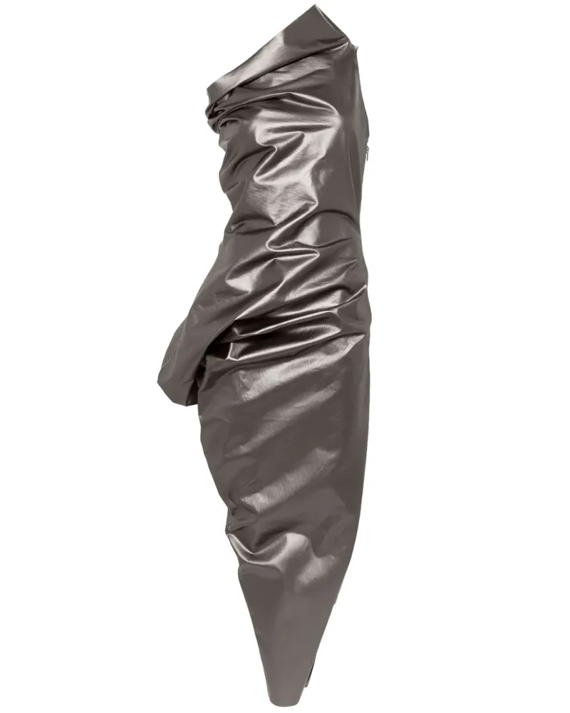 Rick Owens Walrus Maxikleid im Metallic-Look - Braun Braun