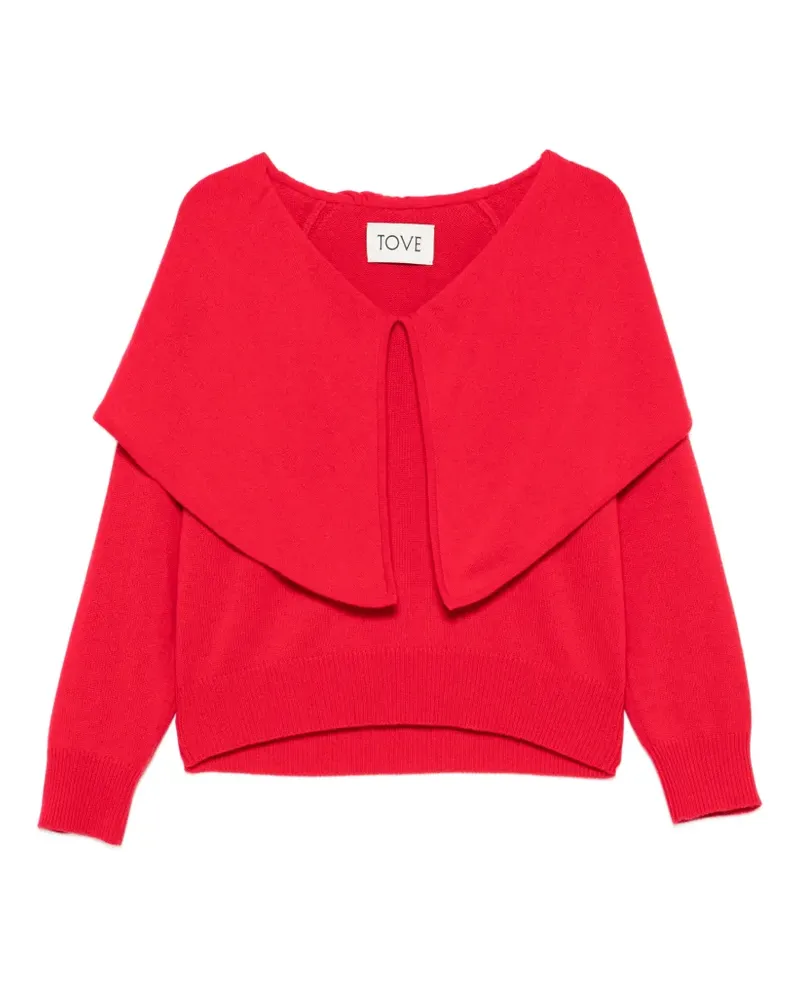 TOVE Malia Pullover mit drapiertem Einsatz - Rot Rot