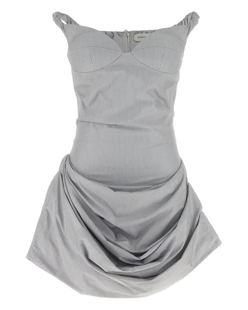 Magda Butrym Gestreiftes 22 Minikleid mit Drapierung - Grau Grau