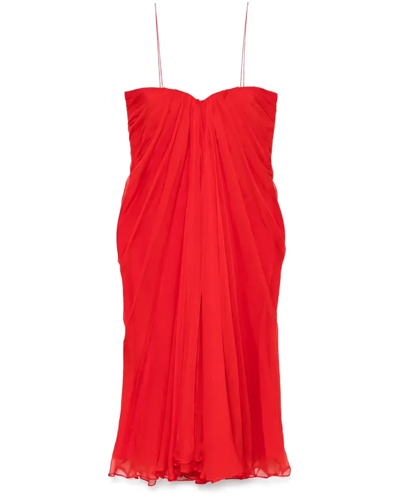 Alexander McQueen Trägerloses Seidenkleid - Rot Rot