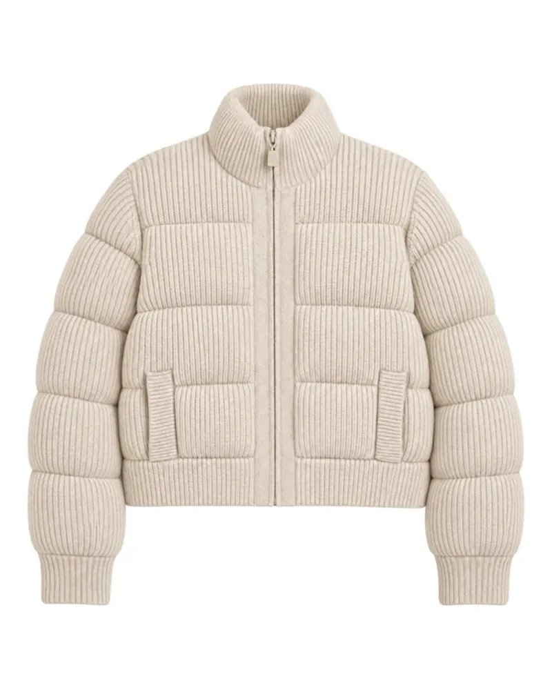 ASPESI ribbed-knit quilted jacket - Nude Nude