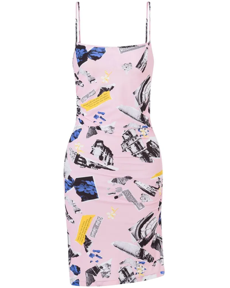 Moschino Minikleid mit Collagen-Print - Rosa Rosa
