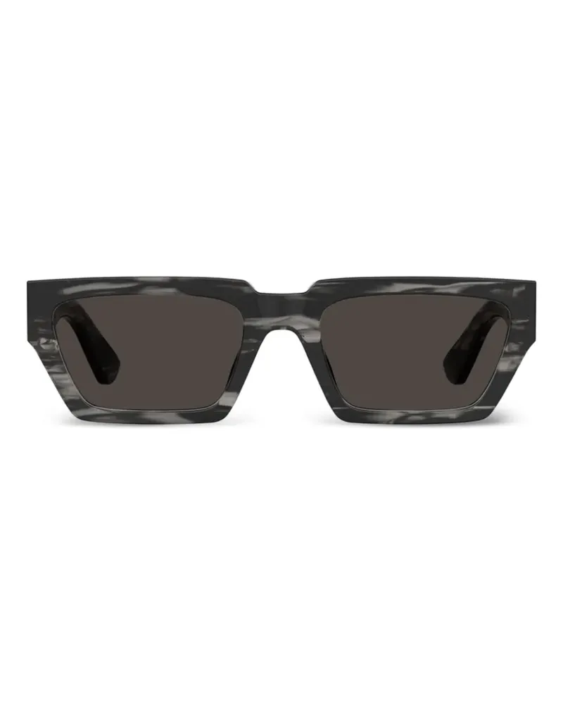 Moschino logo-plaque rectangle-frame sunglasses - Grau Grau