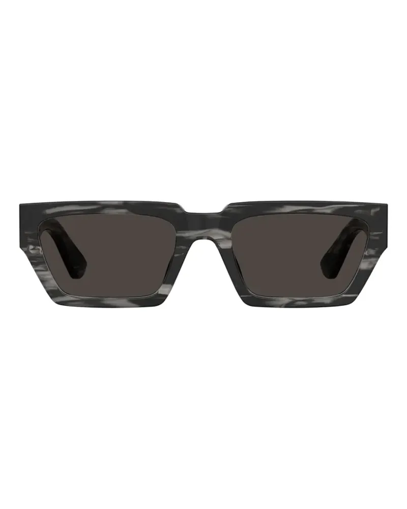 Moschino logo-plaque rectangle-frame sunglasses - Grau Grau