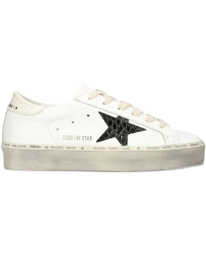 Golden Goose Hi Star "White/Black/Crocodile" Sneakers - Weiß Weiß