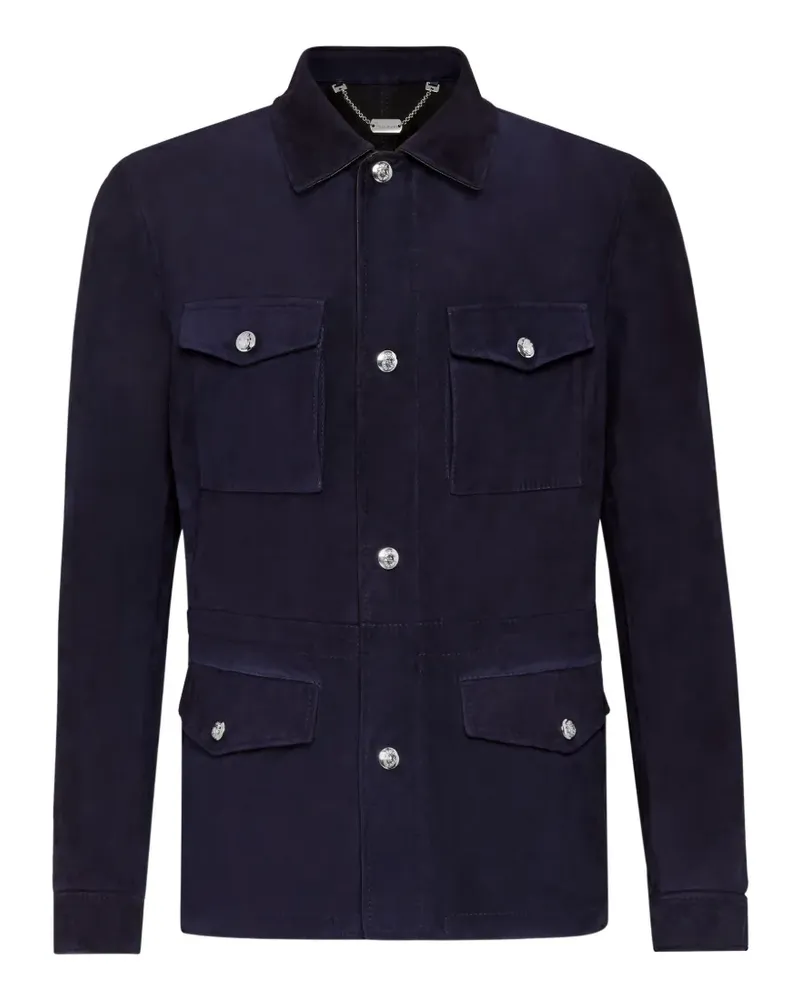 Billionaire button-up suede jacket - Blau Blau