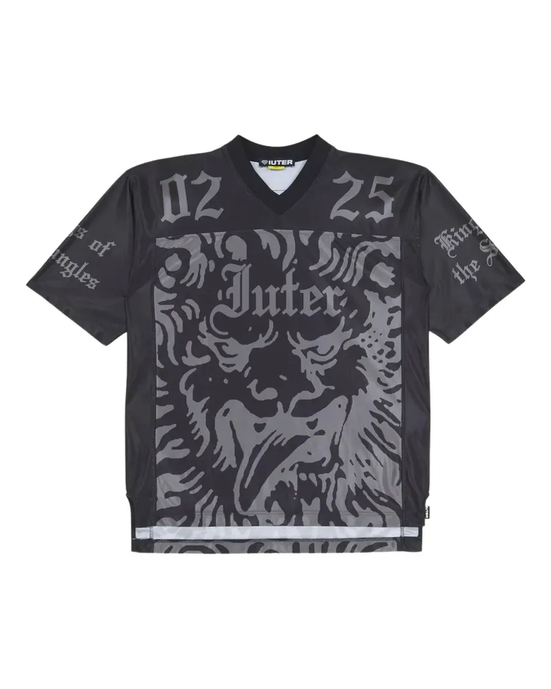 Iuter Kurzärmeliger Jersey mit grafischem Print - Schwarz Schwarz