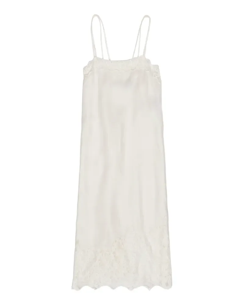BIMBA Y LOLA Ausgeblichenes Midikleid aus Leinen-Spitze - Nude Nude