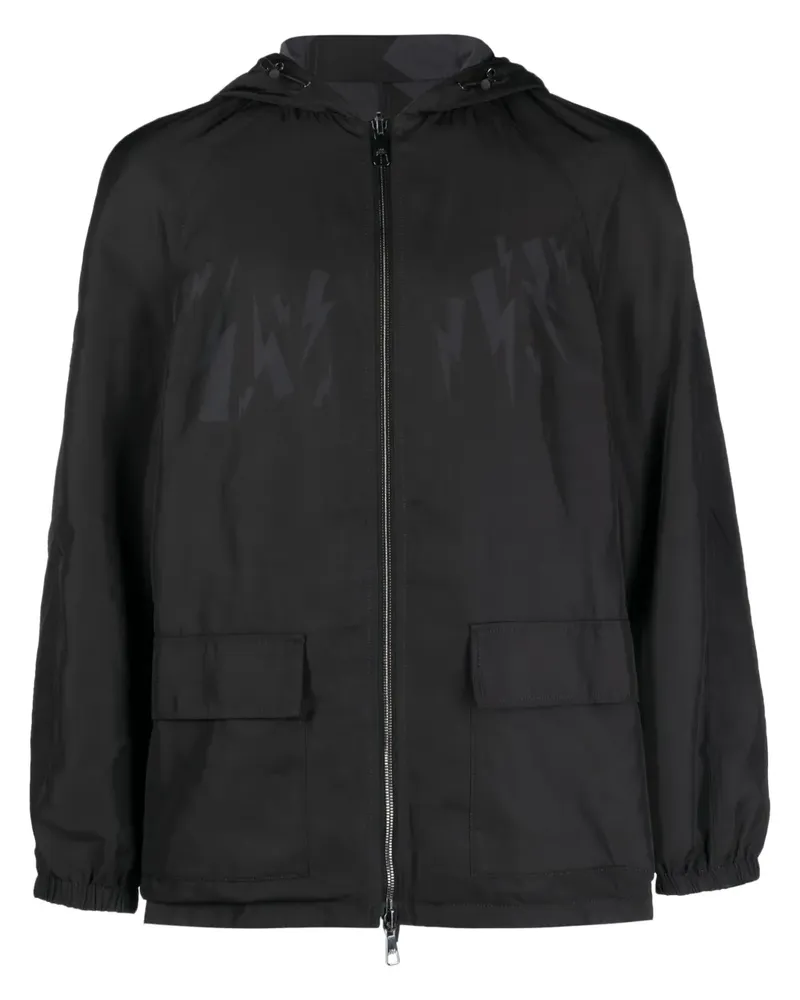 Neil Barrett Wendbare Bomberjacke mit Print - Schwarz Schwarz