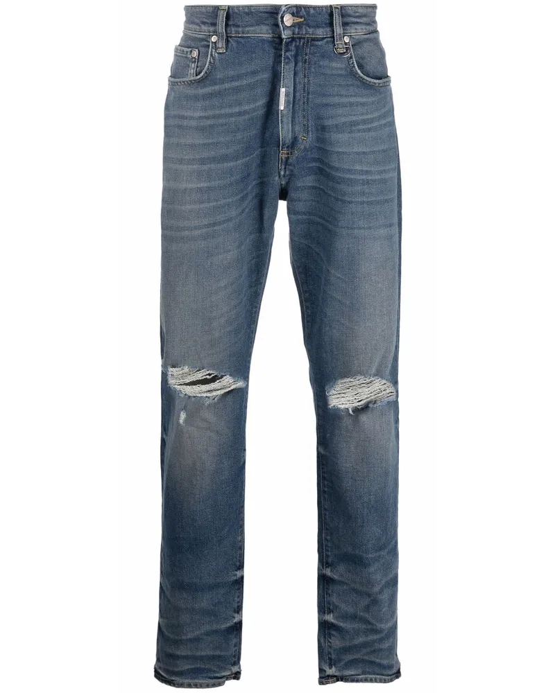 REPRESENT Gerade Jeans im Distressed-Look Blau