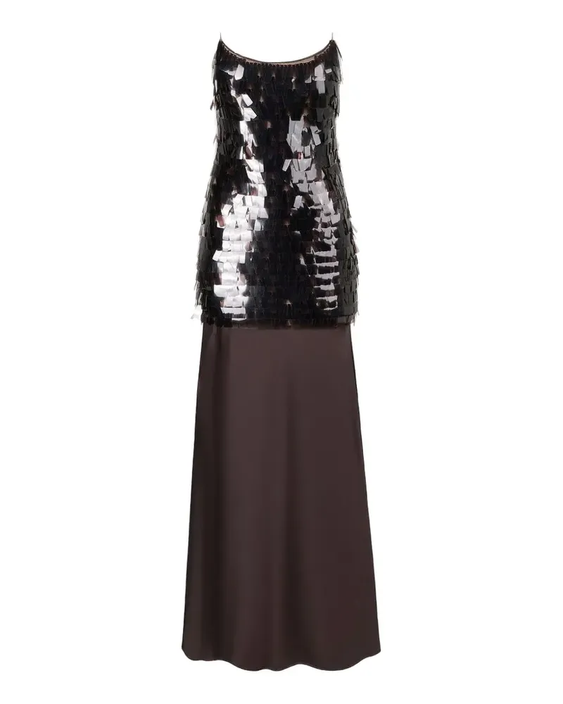 STAUD Mesa Earth sequin strappy maxi dress - Braun Braun