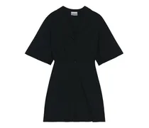 Hemdkleid mit Nadelstreifen - Schwarz