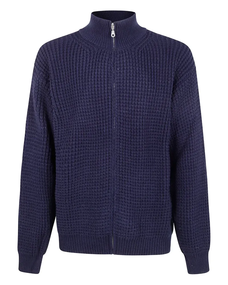 Family First Stehkragen-Cardigan mit Reißverschluss - Blau Blau