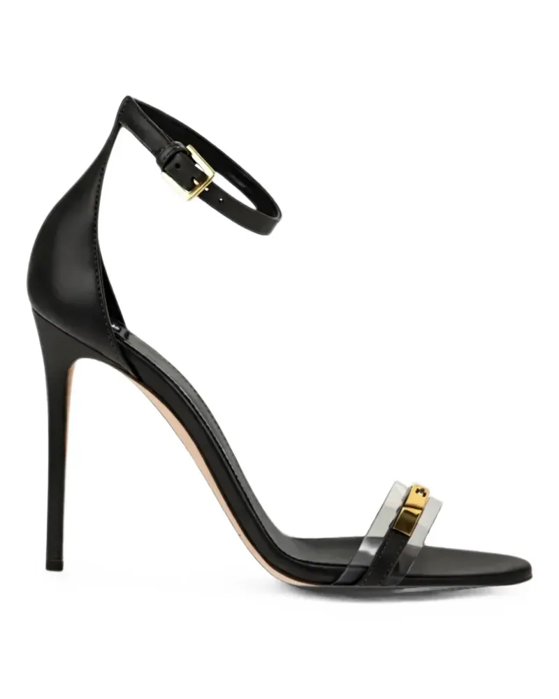 Elisabetta Franchi Sandalen mit Logo-Schild - Schwarz Schwarz