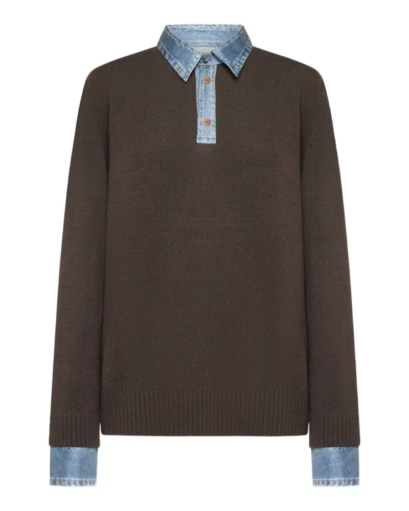 Pierre-Louis Mascia Pullover im Trikot-Design - Braun Braun