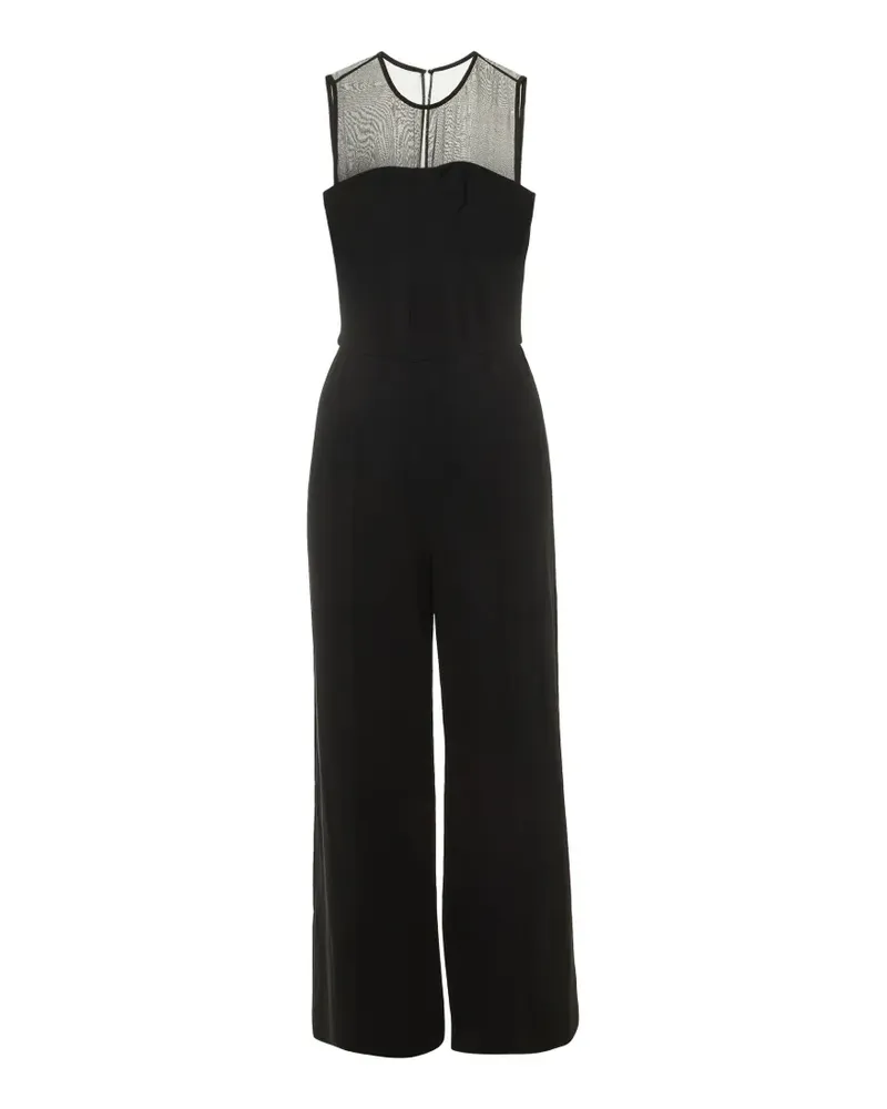 Max Mara mesh-yoke wide-leg jumpsuit - Schwarz Schwarz