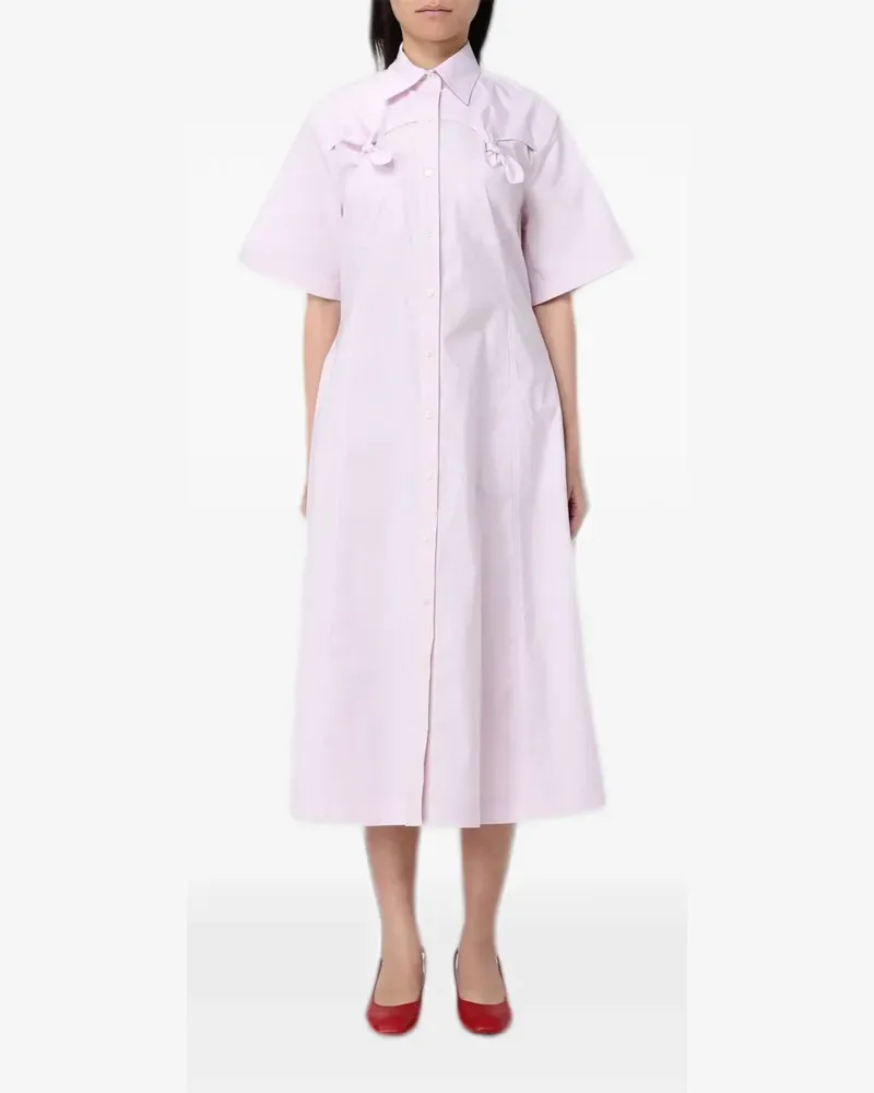 Moschino midi bow-detail shirt dress - Rosa Rosa