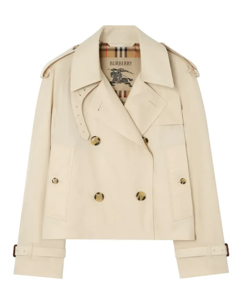 Burberry Cropped Tropical Gabardine Mayfair Trenchjacke - Nude Nude