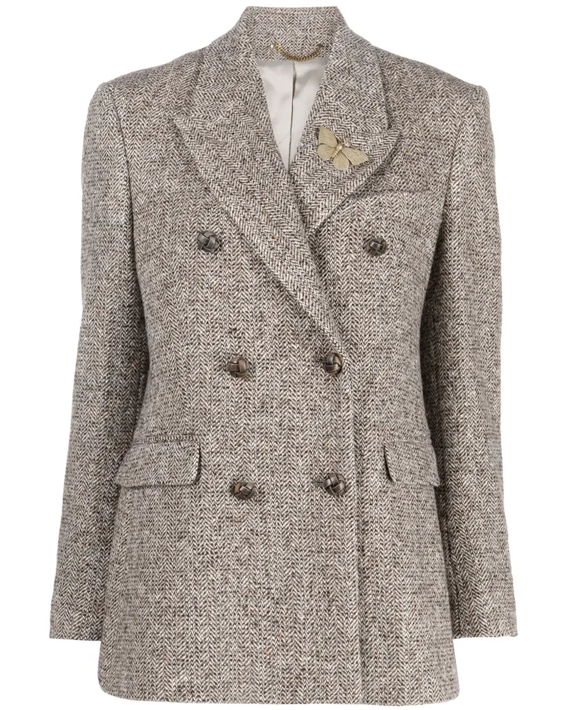 Golden Goose Cabanjacke mit Fischgrätenmuster - Braun Braun