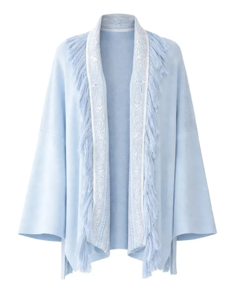 Camilla Cardigan mit Fransen - Blau Blau