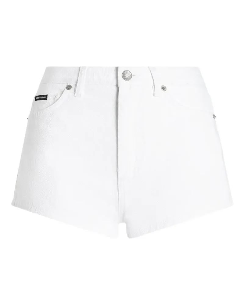 Dolce & Gabbana Shorts mit Logo-Schild - Weiß Weiß