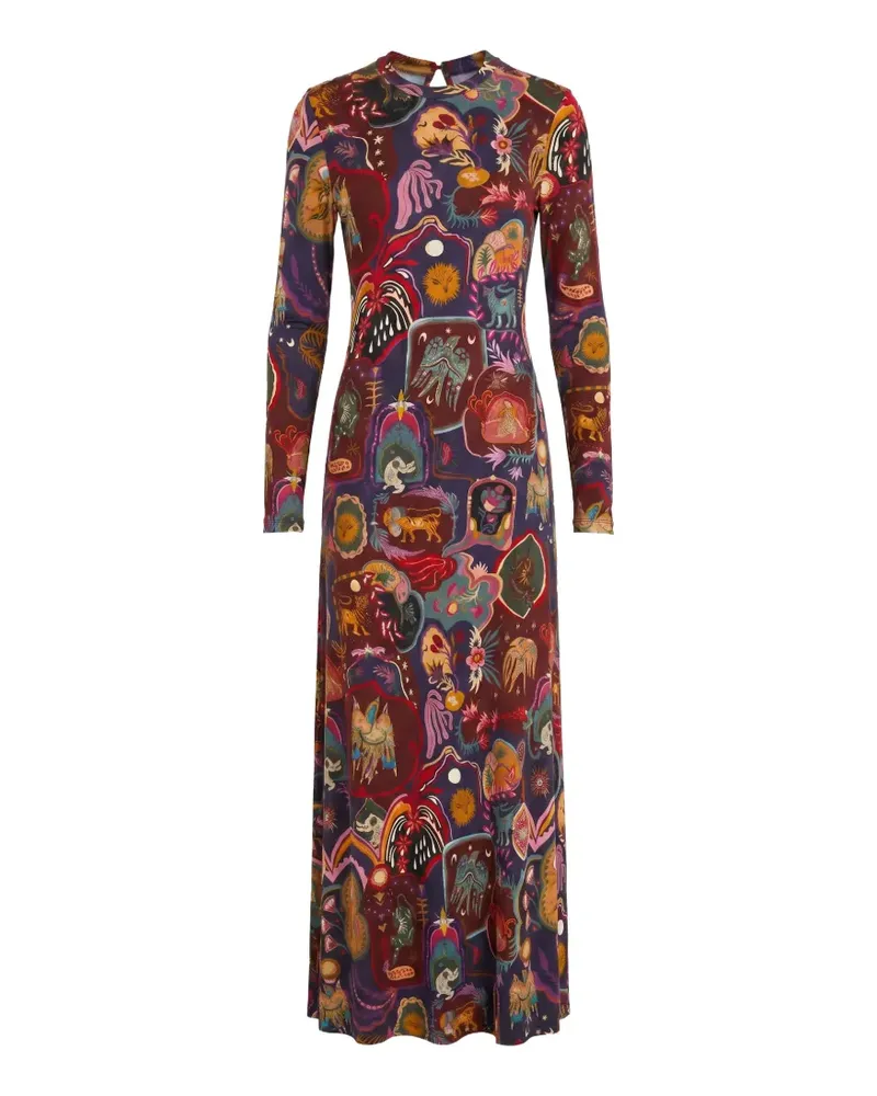 FARM Rio graphic-print long-sleeve dress - Violett Violett