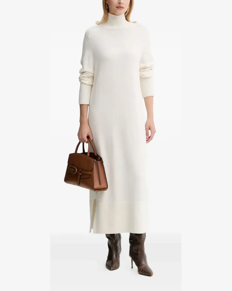 HUGO BOSS Fagliatelle Midikleid mit Rollkragen - Nude Nude