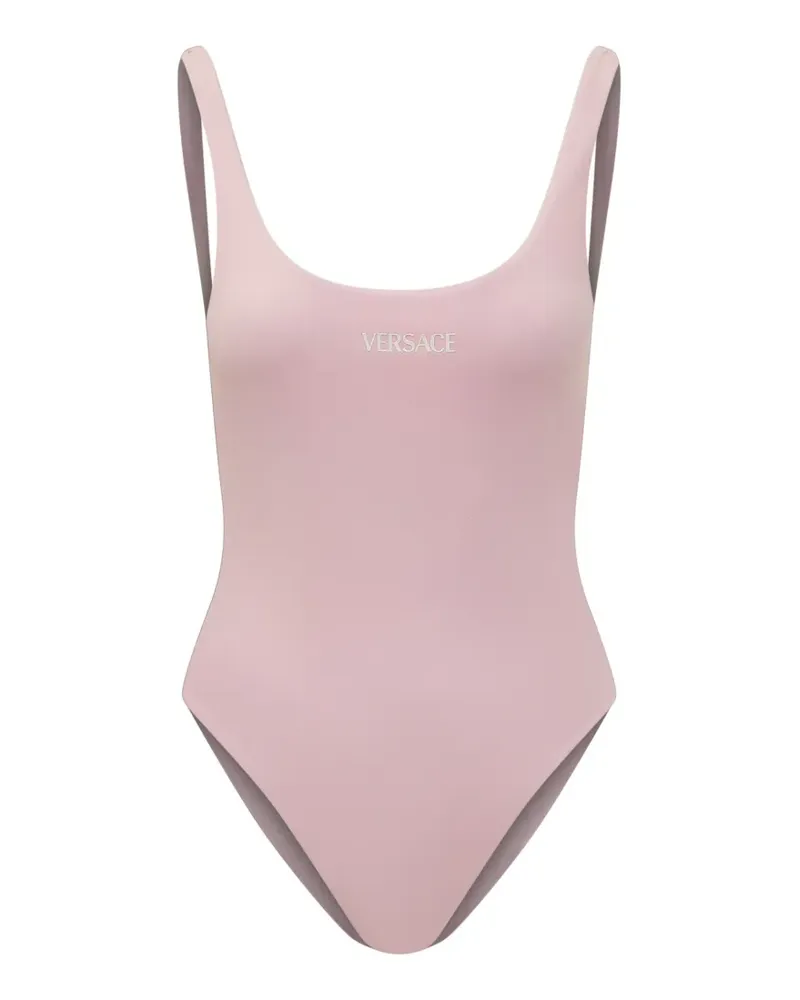 Versace logo-print swimsuit - Rosa Rosa