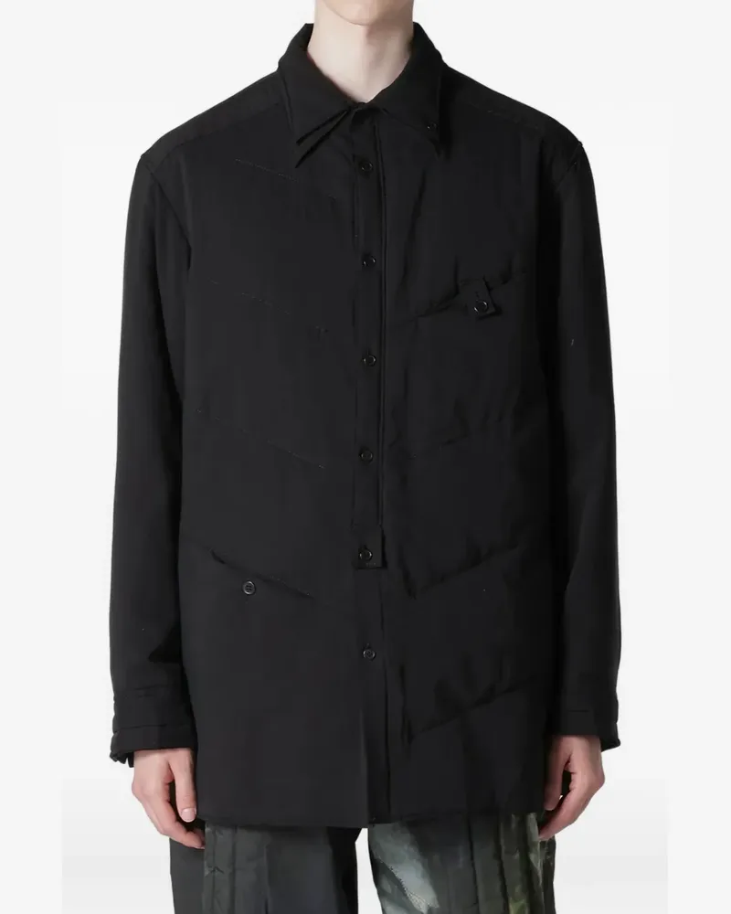 Yohji Yamamoto collar-detail shirt jacket - Schwarz Schwarz