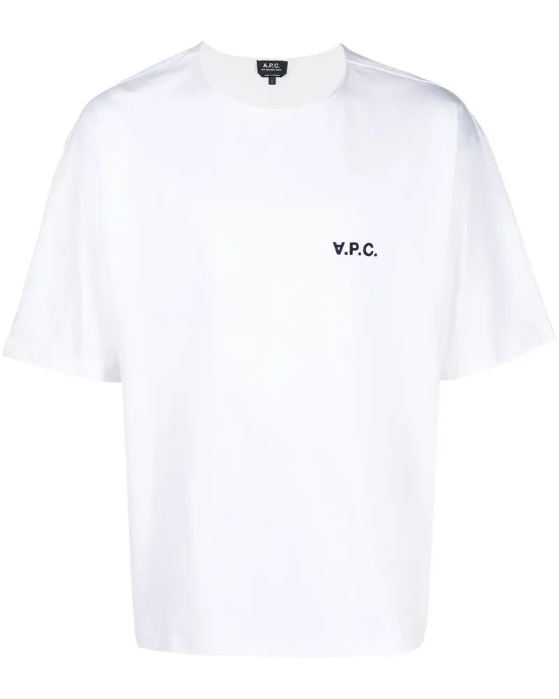A.P.C. T-Shirt mit Logo-Print - Weiß Weiß