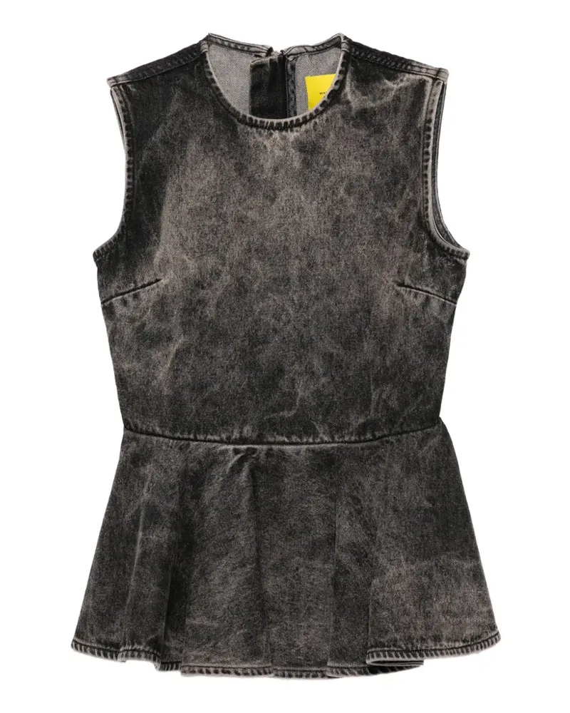 Marques ' Almeida Acid-Wash-Top mit Schößchen - Grau Grau