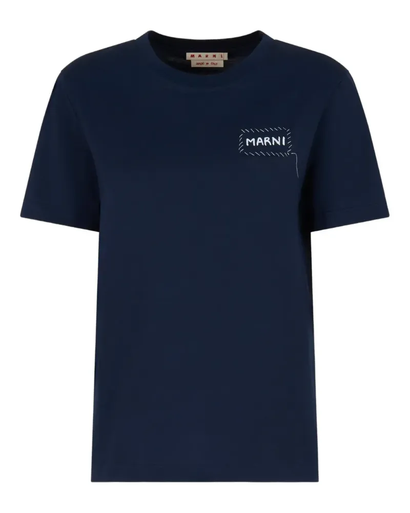 Marni T-Shirt mit Logo-Print - Blau Blau