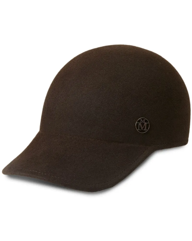 Maison Michel Baseballkappe mit Tiger-Patch - Braun Braun