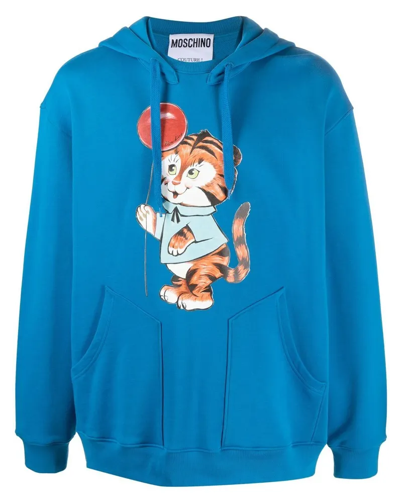 Moschino Hoodie mit grafischem Print - Blau Blau