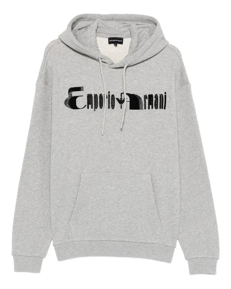 Emporio Armani logo-embellishment hoodie - Grau Grau